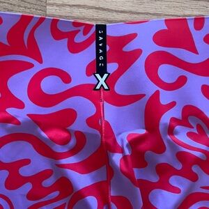 Savage X Fenty Purple & Red Patterned leggings LARGE